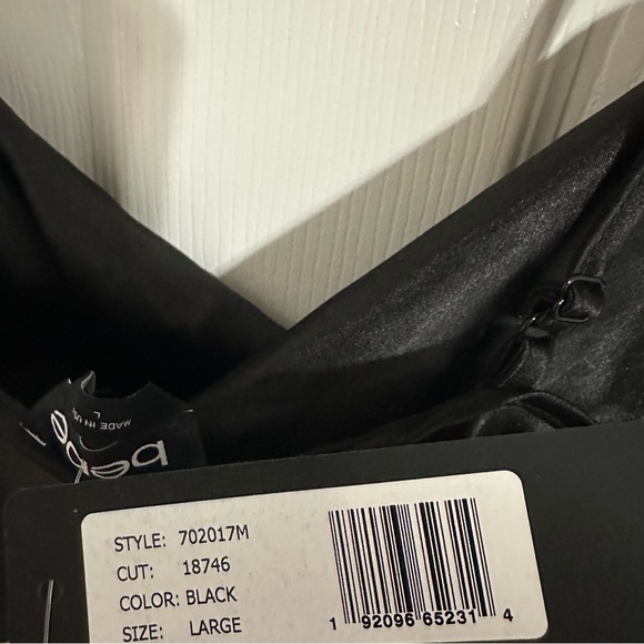 BEBE: LBD Satin Bodycon Cowl Neck Slip Dress - Picture 6 of 15